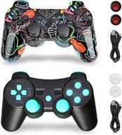 ps-3 controller wireless 2 pack - double shock gamepad compatible for play-station 3 logo