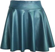 👗 fashionable faux leather circle mini skater skirt for women - tooto casual a-line pleated stretchy design logo