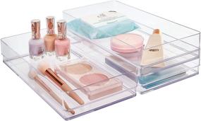 img 4 attached to 🗄️ Efficient Storage Solution: STORi Clear Plastic Drawer Organizers 12" x 6" x 2", Set of 3