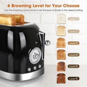 img 2 attached to 🍞 CROWNFUL Retro Stainless Steel 2-Slice Toaster with Extra Wide Slots, Bagel Function, Cancel, Defrost, Reheat Settings, 6-Shade Selection, and Removable Crumb Tray - Includes Slots Cover and Grill Stand