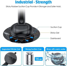 img 1 attached to 📱 Universal Car Phone Holder by WixGear - Dashboard Mount with Curved Design and 360 Degree Rotation, Compatible with All Cell Phones - Includes Suction Cup for Easy Installation