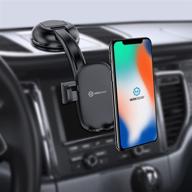 📱 universal car phone holder by wixgear - dashboard mount with curved design and 360 degree rotation, compatible with all cell phones - includes suction cup for easy installation logo