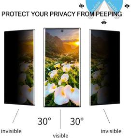 img 4 attached to 📱 [2 Pack] Privacy + HD Tempered Glass Anti-Spy Screen Protector for Samsung Galaxy Note 10 Plus (6.8") - Full Coverage, 9H Hardness, Anti-Scratch, Easy Installation