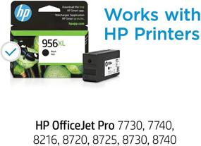 img 3 attached to 🖨️ Картридж черного чернила HP 956XL с высоким выходом для принтеров HP OfficeJet Pro 7730, 7740, 8216, 8720, 8730, 8740 - подходит для Instant Ink, L0R39AN