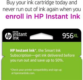 img 1 attached to 🖨️ Картридж черного чернила HP 956XL с высоким выходом для принтеров HP OfficeJet Pro 7730, 7740, 8216, 8720, 8730, 8740 - подходит для Instant Ink, L0R39AN