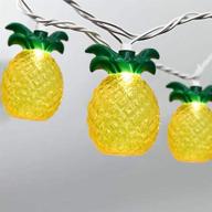 🍍 vibrant pineapple string lights: 8.5ft, 10 incandescent lights, tropical beach themed décor, ul listed for indoor/outdoor use логотип