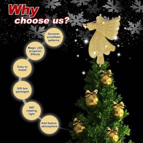 img 3 attached to 🌟 Sparkling Gold Angel Topper: Lighted 3D Rotating LED Projector for Magical Christmas Tree Decoration