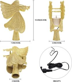 img 2 attached to 🌟 Sparkling Gold Angel Topper: Lighted 3D Rotating LED Projector for Magical Christmas Tree Decoration