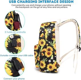 img 3 attached to Sunflower Backpack College Charging Daypack Backpacks