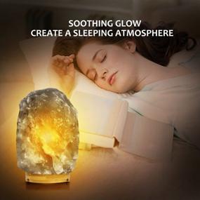 img 2 attached to 🔌 Hand Carved Himalayan Salt Lamp with Dimmable Touch Switch Control and 3 Bulbs Included - Rare Gray Grey Black Table Lamp Night Light, Crystal Hymalain Rock Design (5-8 lbs, 6.5-10"), Thailand Rubberplatinum Base