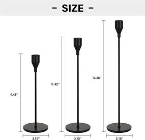 img 2 attached to Lobolighting Set of 3 Black Candlestick Holders - Taper Candle Holder Centerpieces for Wedding, Dining Party Decorations