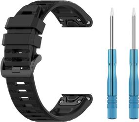 img 3 attached to 🌈 Multicolor Selection Soft Rubber Strap Quick Fit Wristband for Garmin Approach S62/S60, Fenix 5/Fenix 6, Forerunner 935/Forerunner 945 Bands Watch