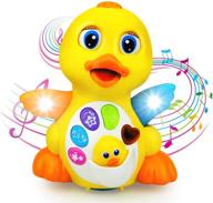 🦆 liberty imports разноцветная ходячая утка, светящаяся и танцующая: музыка, светодиоды, интерактивное обучение для малышей и малышек, идеальный приз для классных комнат! логотип