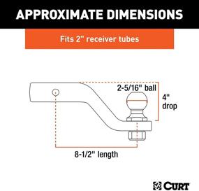 img 3 attached to CURT 45332 Trailer Hitch Mount, 2-5/16-Inch Ball & Pin, Fits 2-Inch Receiver, 15,000 lbs, 4-Inch Drop