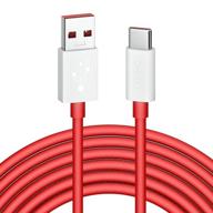 🔌 jelanry oneplus 8 pro & 6t charging cable - fast usb type c charger for data syncing & warp/dash charging - 6ft long rubber coated cable for oneplus 7t, 7 pro, 6, 5t, 3, red logo