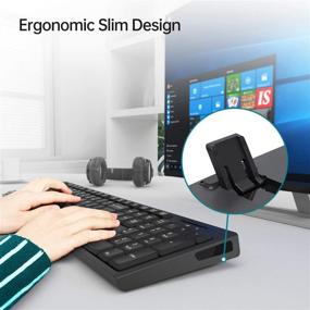 img 2 attached to 🖥️ UHURU Wireless Keyboard and Mouse Combo with Mouse Pad for Laptop/Desktop - Full Size, Long Battery Life