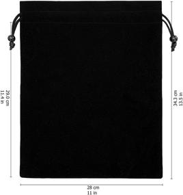 img 1 attached to 🎒 AirX Large black velvet drawstring storage pouch with red velvet lining - 11 x 13.5 inches - Ideal for home organization, travel, gift packaging, makeup, jewelry, and game accessories.