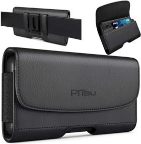 img 4 attached to 📱 PiTau Belt Holster for iPhone 13 Pro Max, 12 Pro Max, 11 Pro Max, Xs Max - Belt Case with Belt Clip, Belt Loops, & Card Slot - Fits Large Apple iPhone Max with Case, Black