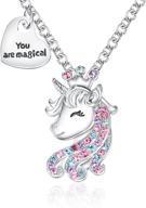 🦄 sparkling crystal unicorn necklace: perfect gift for girls' birthday party - ppjew unicorn jewelry for teens, daughters, and granddaughters logo