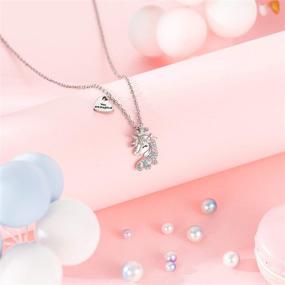 img 2 attached to 🦄 Sparkling Crystal Unicorn Necklace: Perfect Gift for Girls' Birthday Party - PPJew Unicorn Jewelry for Teens, Daughters, and Granddaughters