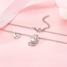 img 1 attached to 🦄 Sparkling Crystal Unicorn Necklace: Perfect Gift for Girls' Birthday Party - PPJew Unicorn Jewelry for Teens, Daughters, and Granddaughters