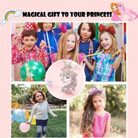 img 3 attached to 🦄 Sparkling Crystal Unicorn Necklace: Perfect Gift for Girls' Birthday Party - PPJew Unicorn Jewelry for Teens, Daughters, and Granddaughters