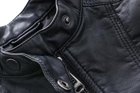 img 2 attached to 🧥 Stylish LJYH Boy's Collar Faux Motorcycle Leather Jacket: Kids Biker Coats with Tough Appeal