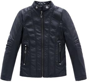 img 4 attached to 🧥 Stylish LJYH Boy's Collar Faux Motorcycle Leather Jacket: Kids Biker Coats with Tough Appeal