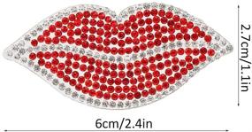 img 1 attached to Zerodis 20 Pcs Red Lip Rhinestones: Iron On Patch with Rhine Red Sequins Lip Motif - DIY Craft Applique