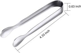 img 3 attached to 🍴 Versatile and Stylish 12-Piece Set of Stainless Steel Mini Serving Tongs – Perfect for Tea Parties, Coffee Bars, and Kitchen Use - Silver, 4.3 Inch