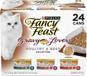 img 4 attached to 🐱 Purina Fancy Feast Gravy Lovers Poultry & Beef Feast Collection Wet Cat Food Variety Pack - 3 oz. Cans (Pack of 24)