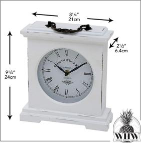 img 2 attached to 🕰️ Vintage-style Iconic Colonial Mantel Clock with Quartz Movement and Distressed Finish