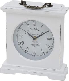 img 4 attached to 🕰️ Vintage-style Iconic Colonial Mantel Clock with Quartz Movement and Distressed Finish