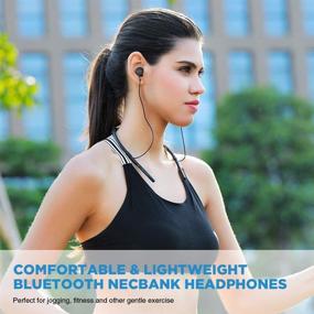 img 1 attached to 🎧 V5.0 Bluetooth Headphones Neckband - Wireless Headset Earbuds with Mic for Gym Running, 8Hrs Playtime, Compatible with iPhone Samsung Android (Black)