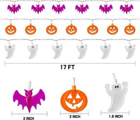 img 3 attached to 🎃 Indoor Outdoor Garma Halloween Lights Decoration with Pumpkin Bat Ghost String Lights Led Decorations - 3Pack USB Operated, 30 LED String Lights for Party Supplies