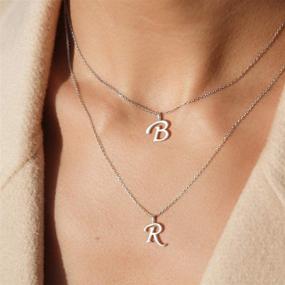 img 3 attached to 🎁 FANCIME Personalized Sterling Silver Initial Necklace - Monogram Letter A-Z Pendant for Women & Girls - Exquisite Fine Jewelry Gift with Adjustable Length