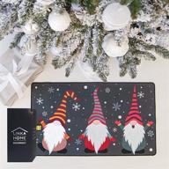 🎅 linka home gnome doormat: festive 29.5”x17.8” indoor/outdoor christmas doormat with non-slip rubber backing and washable design - perfect christmas decoration for entrance doors logo
