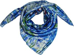 img 2 attached to 🎨 YSSP Irises PurpleGreen Scarves & Wraps: Elegant Gogh Inspired Women's Accessories