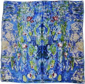 img 4 attached to 🎨 YSSP Irises PurpleGreen Scarves & Wraps: Elegant Gogh Inspired Women's Accessories