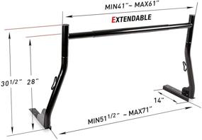 img 3 attached to 🚚 AA-Racks Model X31: Extendable Steel Pick-Up Truck Ladder Rack Set - 800Ibs Capacity, Black