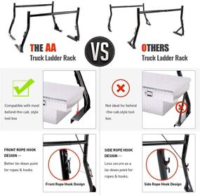 img 1 attached to 🚚 AA-Racks Model X31: Extendable Steel Pick-Up Truck Ladder Rack Set - 800Ibs Capacity, Black