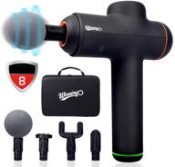 🏋️ premium winningo handheld deep tissue massage gun: 8-hour battery, 6 speeds, 4 massage heads, silent brushless motor logo