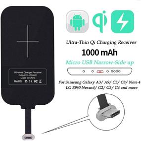 img 4 attached to 🔌 Q1T5 Qi Receiver: Slim Micro USB Wireless Charger for Galaxy J7/A3/A9/C5/C8/Note 4/Nexus 4 & More Android Phones