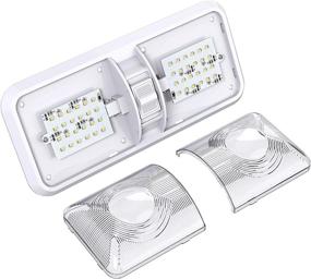 img 3 attached to 🚐 2-Pack Leisure LED RV Interior Ceiling Double Dome Light Fixture with ON/Off Switch for Car/RV/Trailer/Camper/Boat - Natural White (4000-4500K, DC 11-18V)