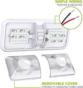 img 1 attached to 🚐 2-Pack Leisure LED RV Interior Ceiling Double Dome Light Fixture with ON/Off Switch for Car/RV/Trailer/Camper/Boat - Natural White (4000-4500K, DC 11-18V)