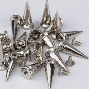 img 2 attached to 💀 YORANYO 20 Sets 25MM Silver Cone Spikes and Studs - Metal Bullet Studs for Clothing, Shoes, and Accessories with Installation Tools