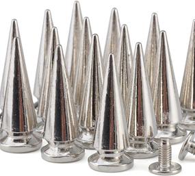 img 1 attached to 💀 YORANYO 20 Sets 25MM Silver Cone Spikes and Studs - Metal Bullet Studs for Clothing, Shoes, and Accessories with Installation Tools