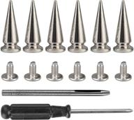 💀 yoranyo 20 sets 25mm silver cone spikes and studs - metal bullet studs for clothing, shoes, and accessories with installation tools logo