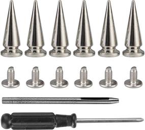 img 4 attached to 💀 YORANYO 20 Sets 25MM Silver Cone Spikes and Studs - Metal Bullet Studs for Clothing, Shoes, and Accessories with Installation Tools