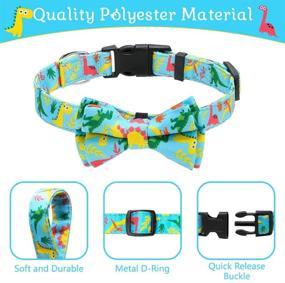 img 1 attached to 🐾 Fun and Stylish 2 Pack Dog Collar Set: Adjustable with Bow Tie, Quick Release Buckle - Perfect for Small Medium Dogs and Puppies